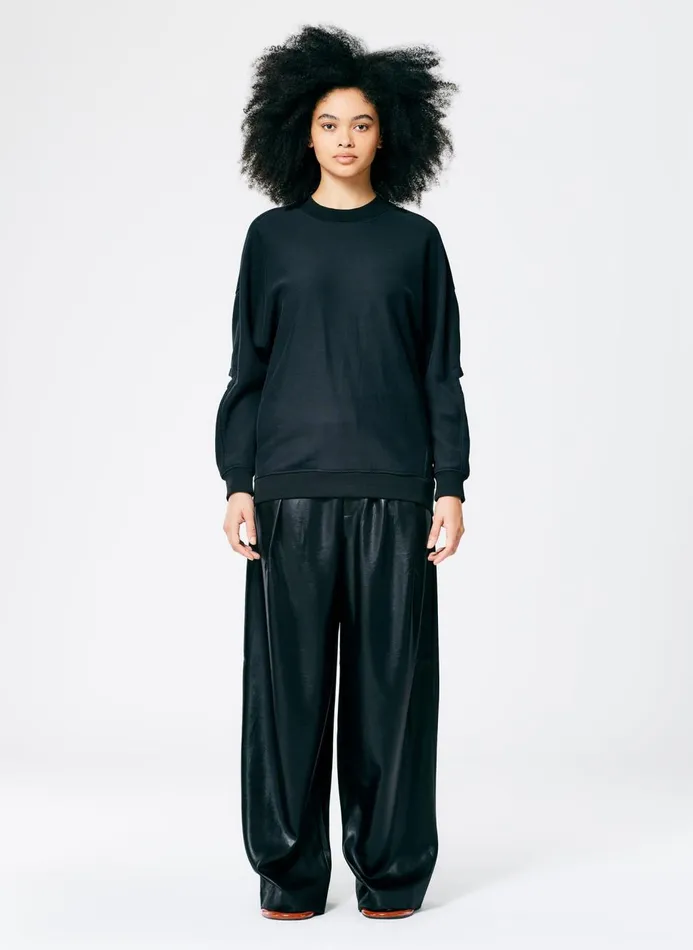 Women Knitwear and Sweatshirts Tibi Cocoon Crewneck Sweatshirt Black