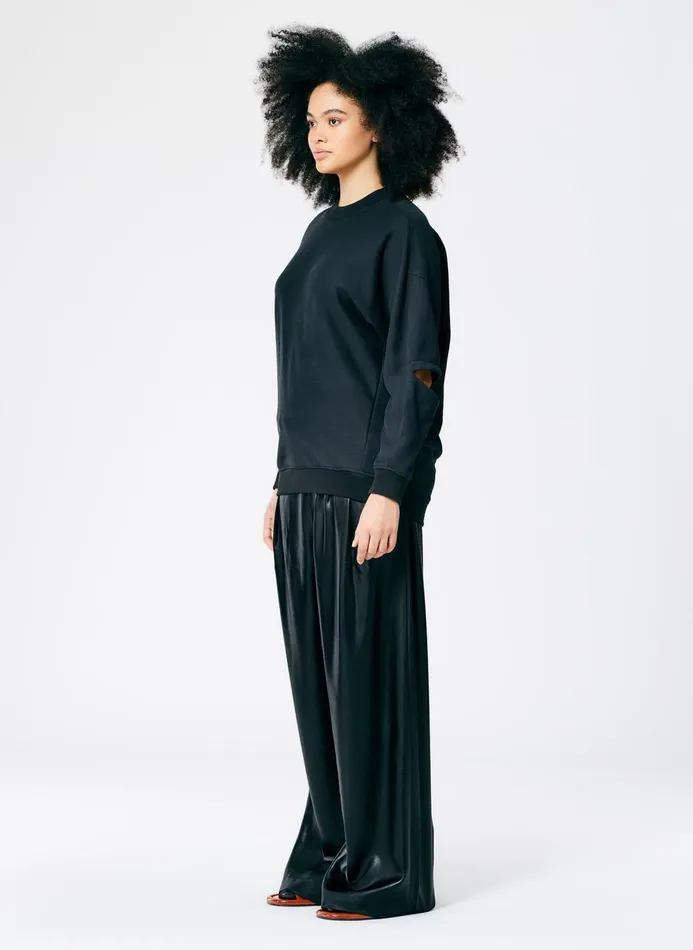 Women Knitwear and Sweatshirts Tibi Cocoon Crewneck Sweatshirt Black