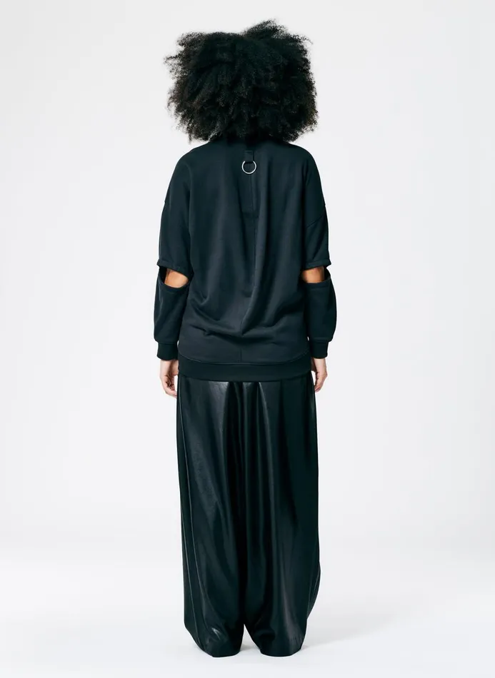 Women Knitwear and Sweatshirts Tibi Cocoon Crewneck Sweatshirt Black