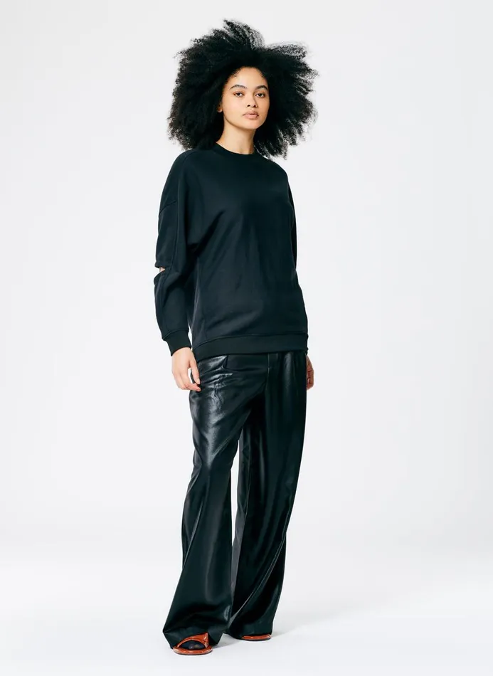 Women Knitwear and Sweatshirts Tibi Cocoon Crewneck Sweatshirt Black