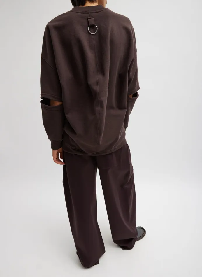 Women Knitwear and Sweatshirts Tibi Cocoon Crewneck Sweatshirt Brown