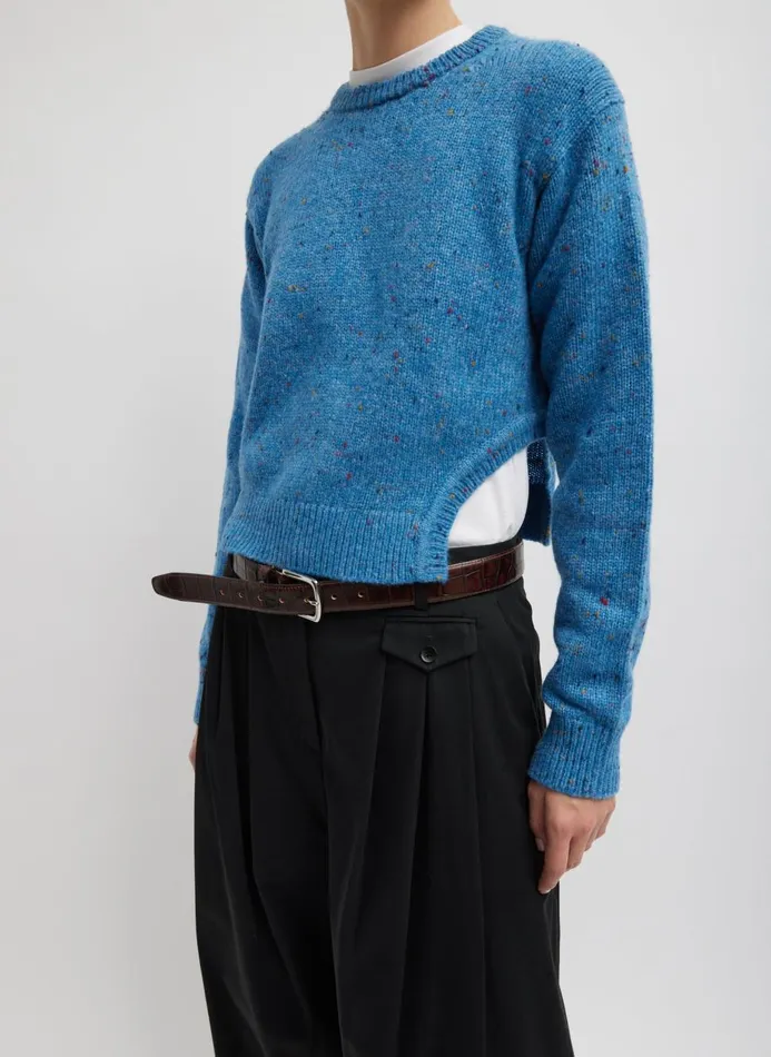 Women Knitwear and Sweatshirts Tibi Confetti Shrunken Crewneck Pullover Blue Multi Women Knitwear and Sweatshirts Tibi Confetti Shrunken Crewneck Pullover Blue Multi