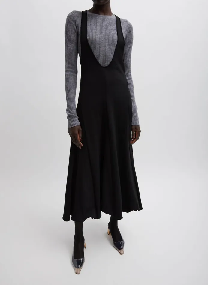 Women Knitwear and Sweatshirts Tibi Feather Weight Ribbed Crewneck Pullover Grey