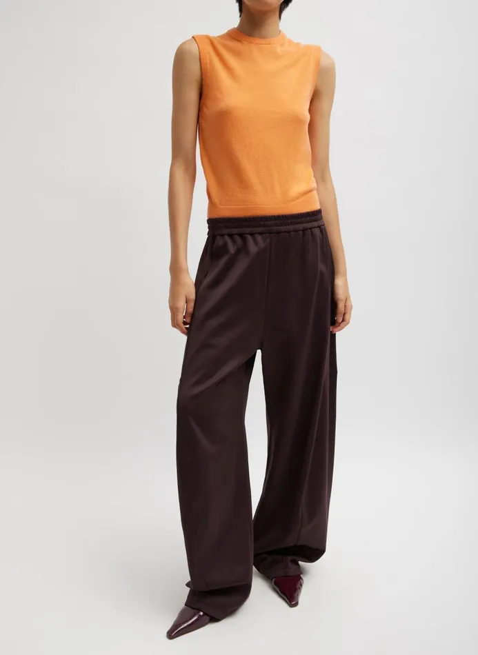 Women Knitwear and Sweatshirts Tibi Skinlike Mercerized Wool Sleeveless Sweater Melon Orange