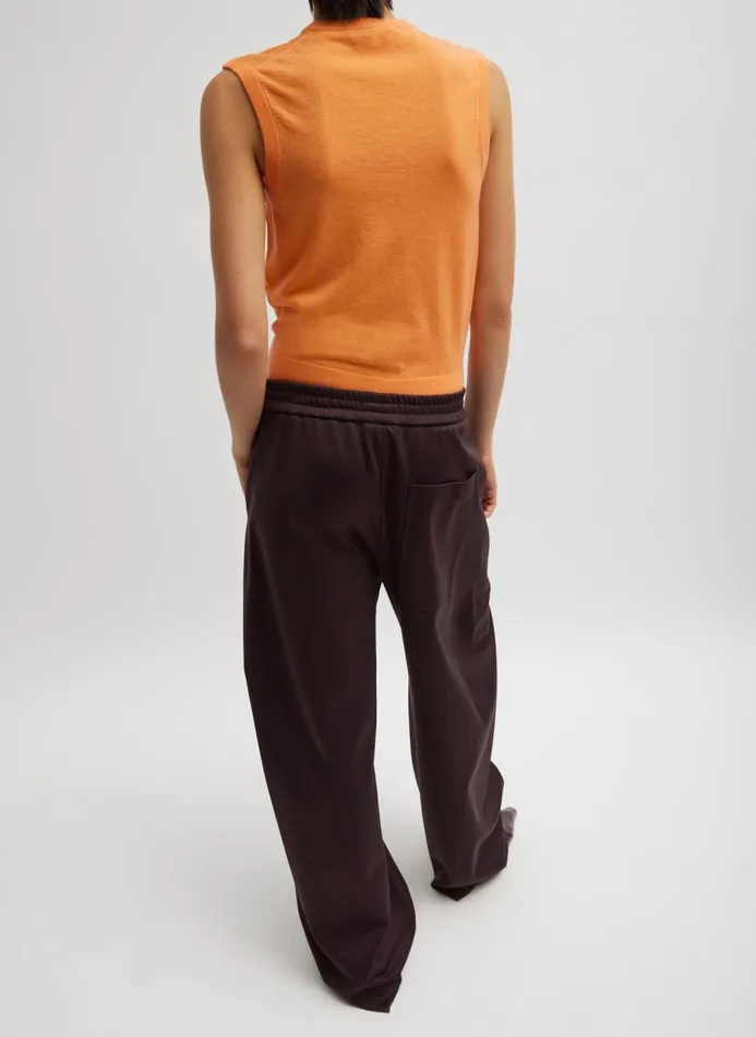 Women Knitwear and Sweatshirts Tibi Skinlike Mercerized Wool Sleeveless Sweater Melon Orange