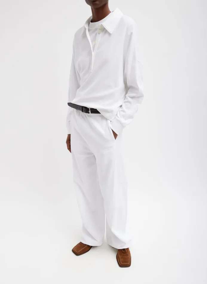 Women Knitwear and Sweatshirts Tibi Summer Sweatshirting Polo Collar Sweatshirt White