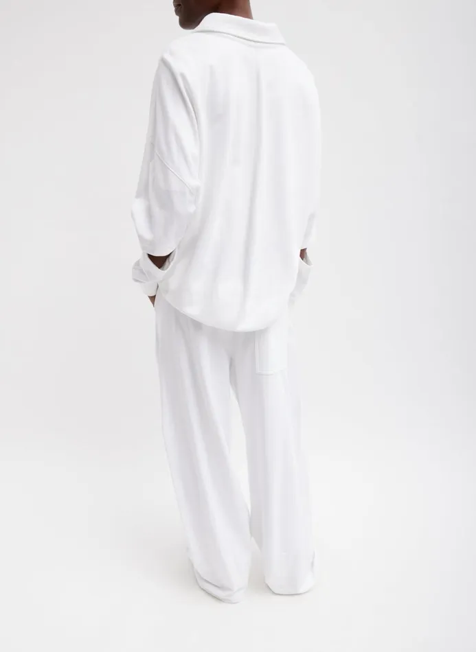 Women Knitwear and Sweatshirts Tibi Summer Sweatshirting Polo Collar Sweatshirt White
