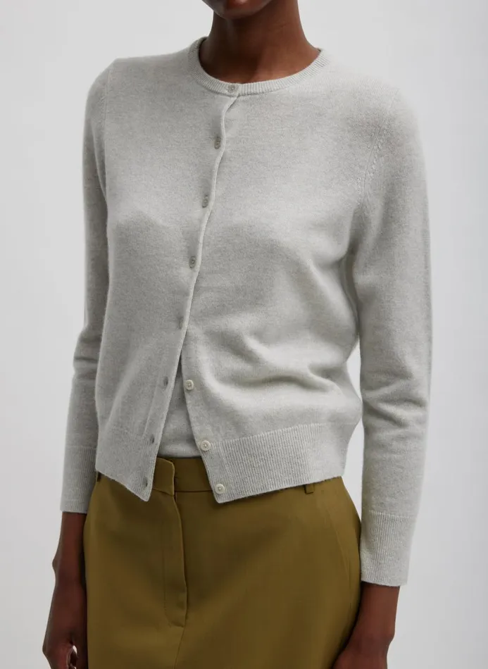 Women Knitwear and Sweatshirts Tibi Washable Cashmere Shrunken Cardigan Light Heather Grey Women Knitwear and Sweatshirts Tibi Washable Cashmere Shrunken Cardigan Light Heather Grey