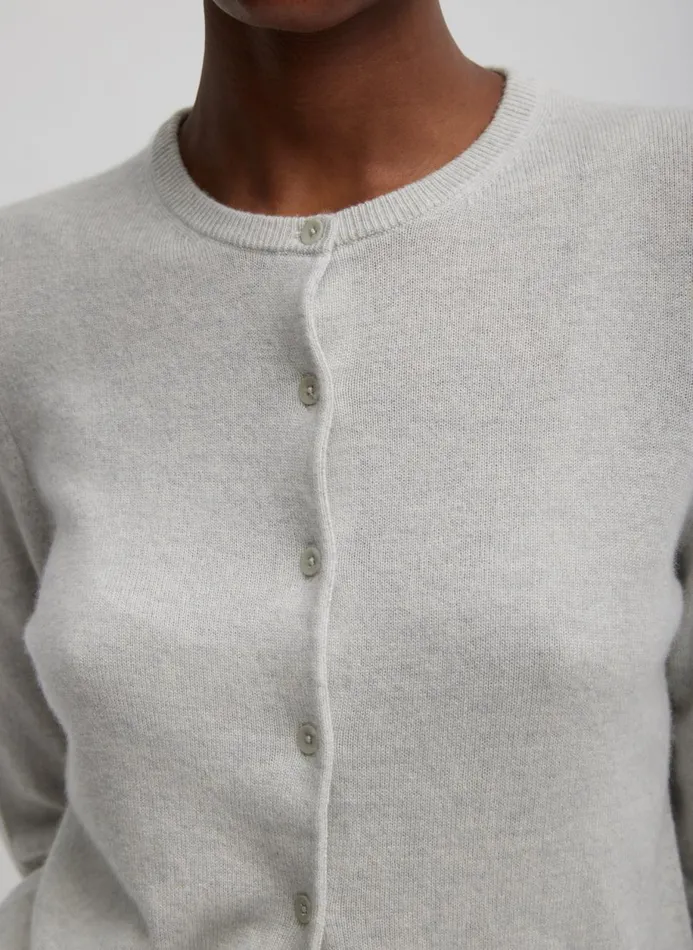 Women Knitwear and Sweatshirts Tibi Washable Cashmere Shrunken Cardigan Light Heather Grey