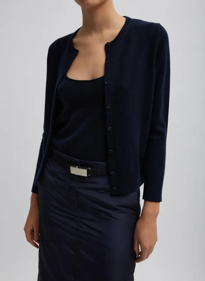 Women Knitwear and Sweatshirts Tibi Washable Cashmere Shrunken Cardigan Navy