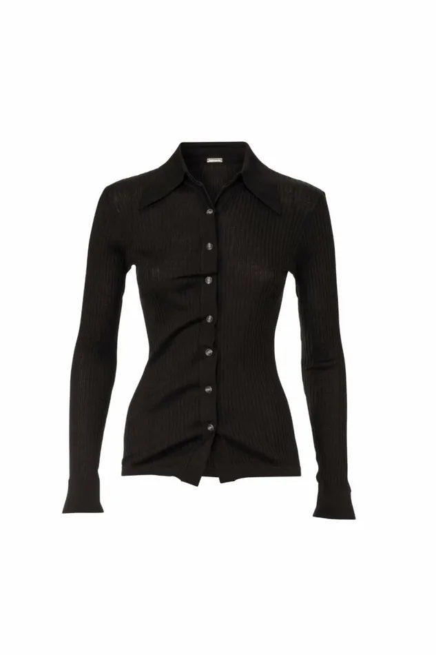 Women Knitwear DODO BAR OR Paya V Knit Shirt Black