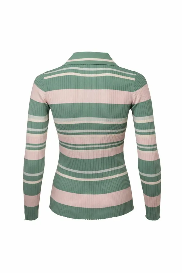 Women Knitwear DODO BAR OR Penny Knit Shirt Mint Green Combo 1