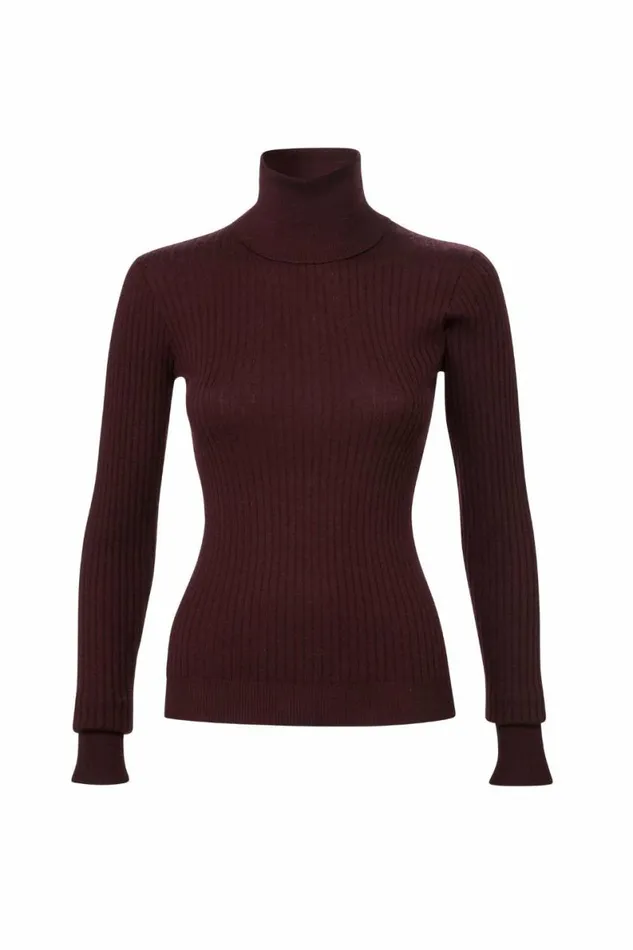 Women Knitwear DODO BAR OR Tuta Turtleneck Dark Borddo