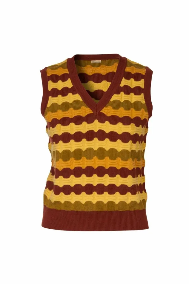 Women Knitwear DODO BAR OR Verona Sweater Vest Bordo Combo
