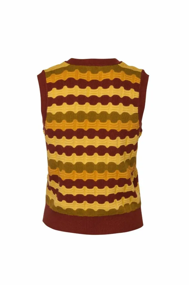 Women Knitwear DODO BAR OR Verona Sweater Vest Bordo Combo
