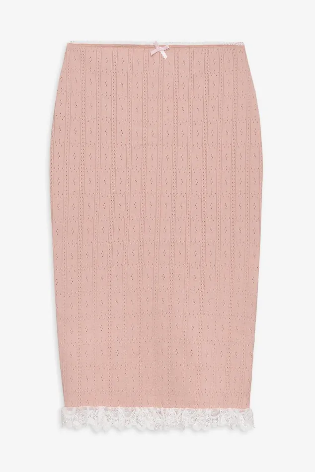 Women Knitwear For Love and Lemons Andy Knit Midi Skirt Pink Women Knitwear For Love and Lemons Andy Knit Midi Skirt Pink