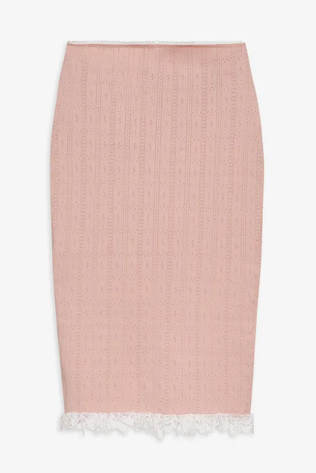 Women Knitwear For Love and Lemons Andy Knit Midi Skirt Pink Women Knitwear For Love and Lemons Andy Knit Midi Skirt Pink