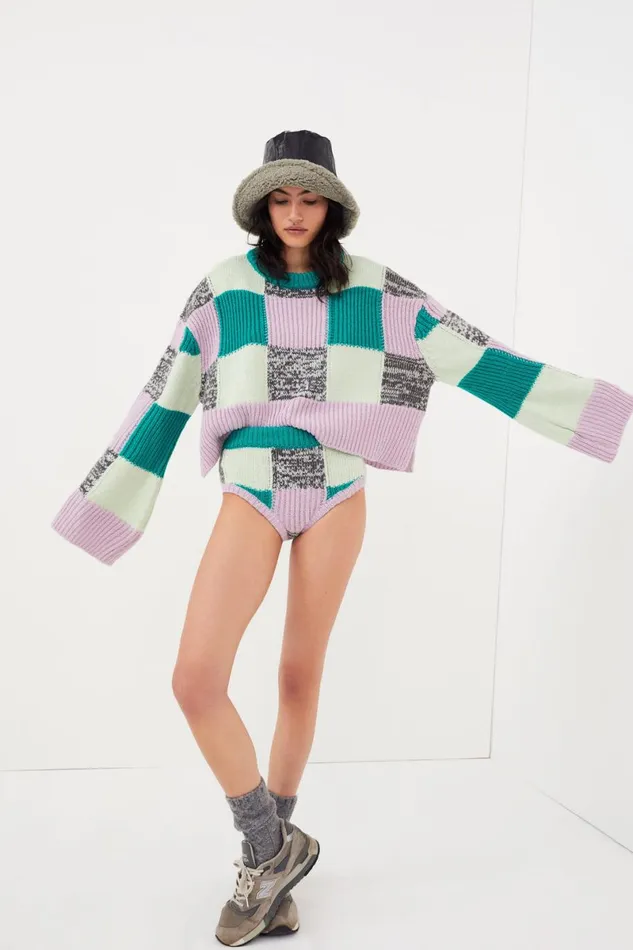 Women Knitwear For Love and Lemons Finley Sweater Green Women Knitwear For Love and Lemons Finley Sweater Green