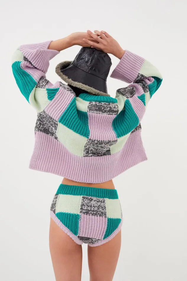 Women Knitwear For Love and Lemons Finley Sweater Green Women Knitwear For Love and Lemons Finley Sweater Green
