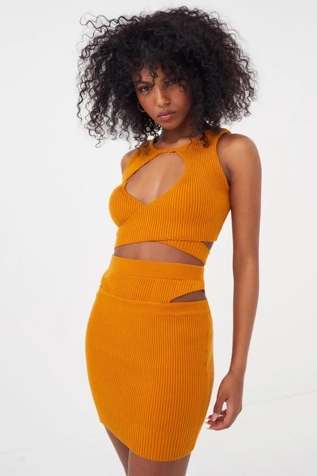 Women Knitwear For Love and Lemons Maggie Mini Skirt Orange Women Knitwear For Love and Lemons Maggie Mini Skirt Orange