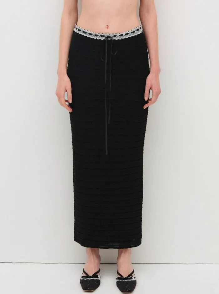 Women Knitwear For Love and Lemons Mayfair Maxi Skirt Black