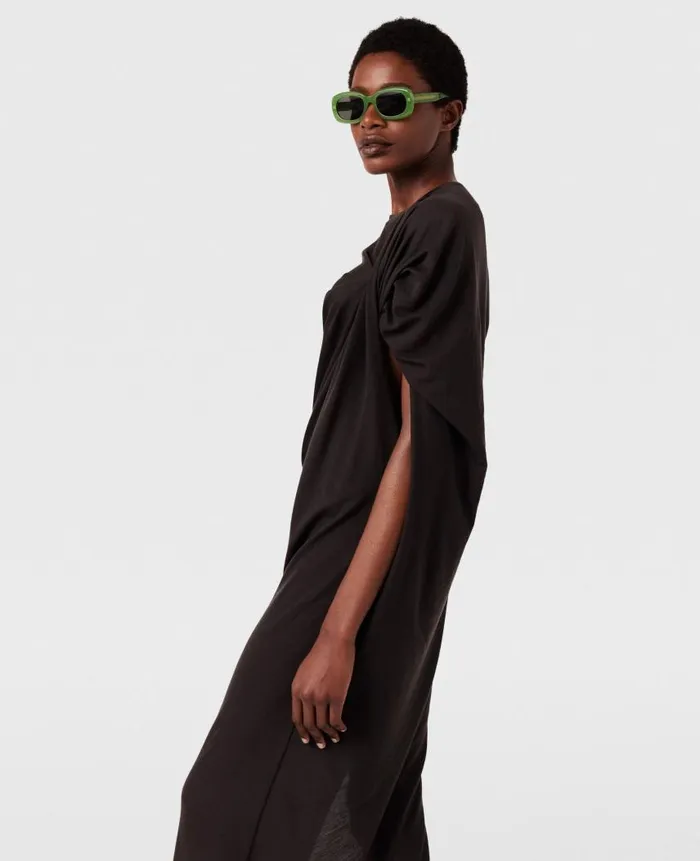 Women Knitwear Stella McCartney Asymmetric Draped Maxi Dress Chocolate Brown
