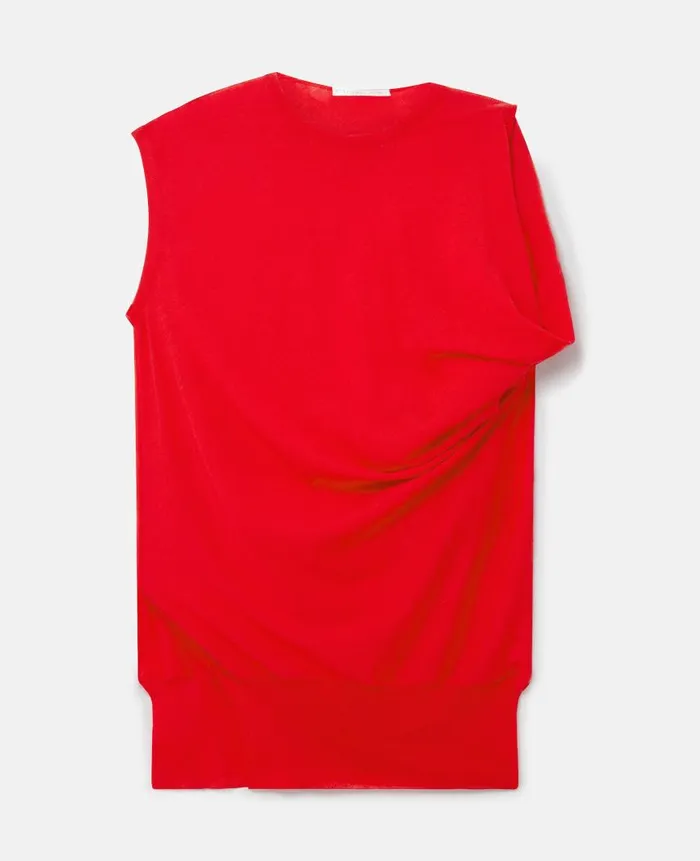 Women Knitwear Stella McCartney Asymmetric Draped Top Lipstick Red