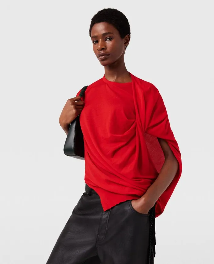 Women Knitwear Stella McCartney Asymmetric Draped Top Lipstick Red