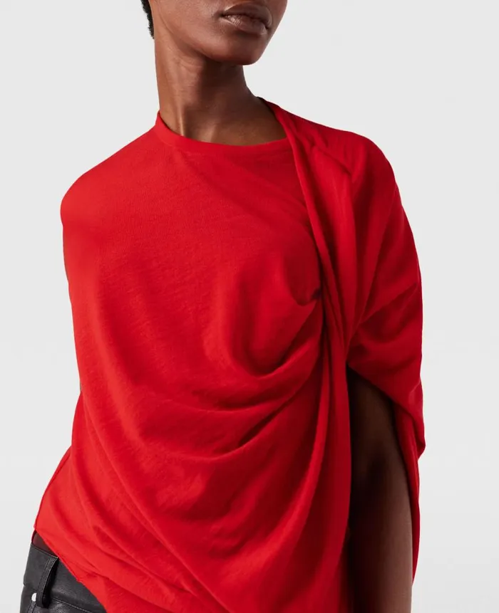 Women Knitwear Stella McCartney Asymmetric Draped Top Lipstick Red