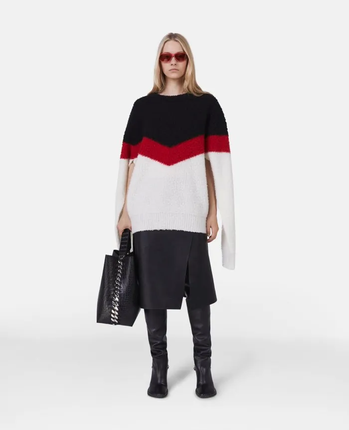 Women Knitwear Stella McCartney Chevron Stripe Cape Jumper Multicolour