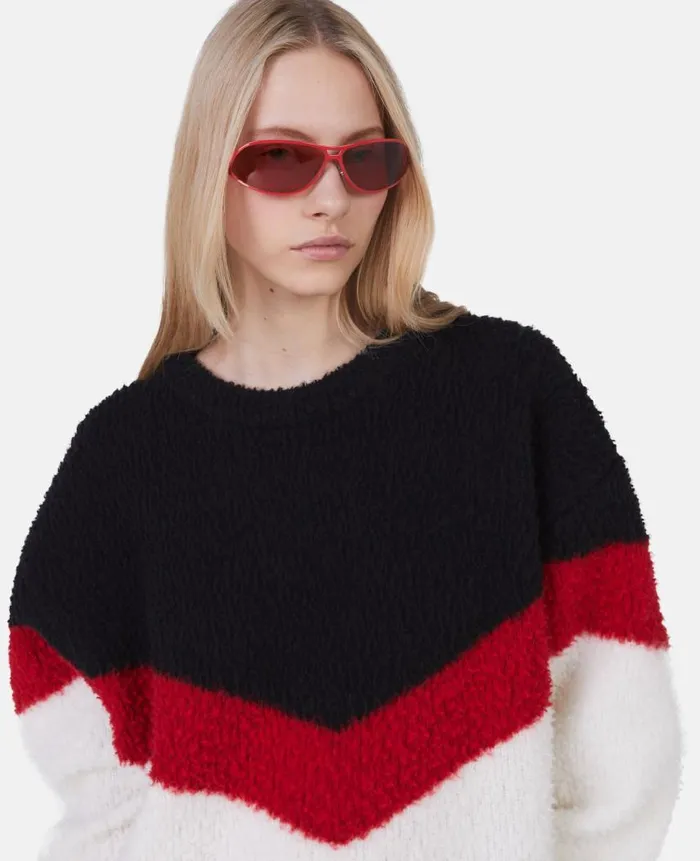 Women Knitwear Stella McCartney Chevron Stripe Cape Jumper Multicolour