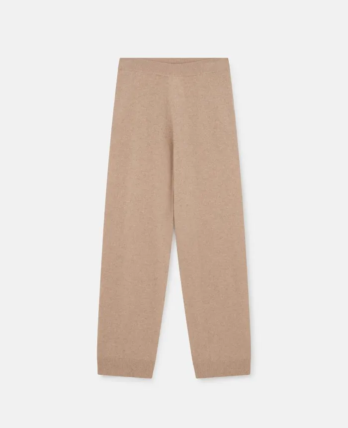Women Knitwear Stella McCartney High Rise Straight Leg Pants Sandy Beige