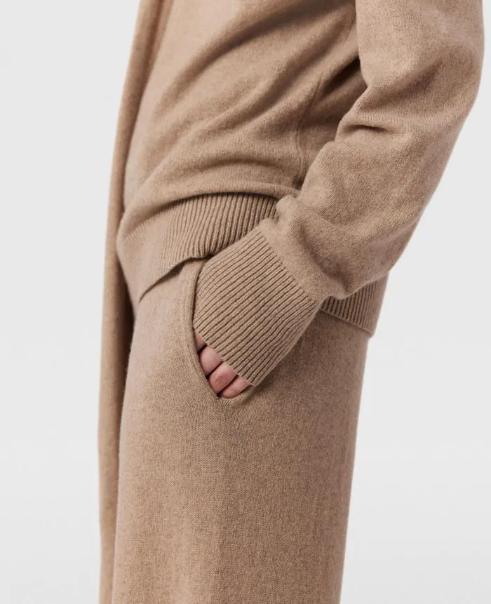 Women Knitwear Stella McCartney High Rise Straight Leg Pants Sandy Beige
