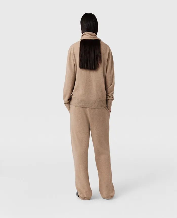 Women Knitwear Stella McCartney High Rise Straight Leg Pants Sandy Beige