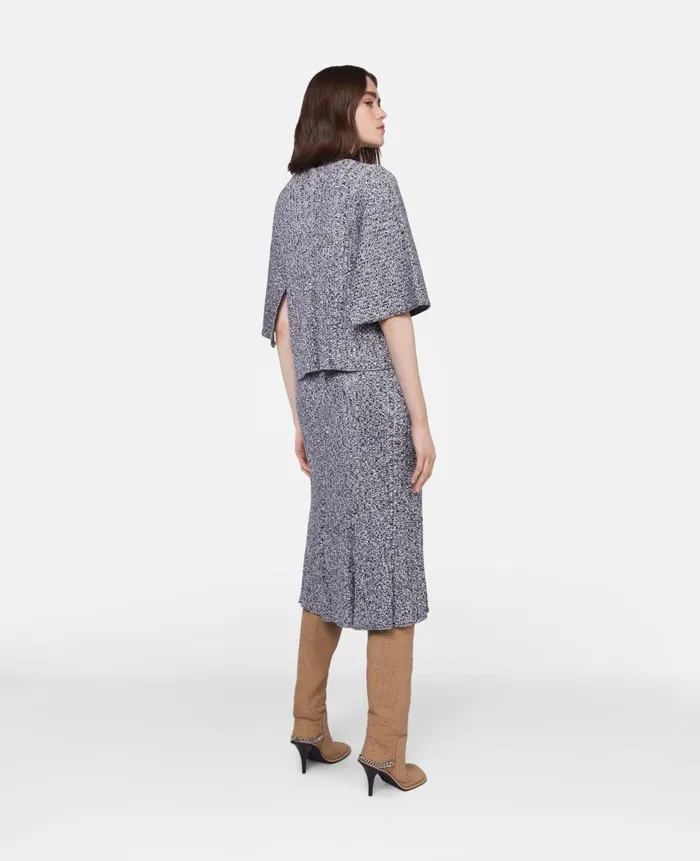 Women Knitwear Stella McCartney Mouline Rib Knit Skirt Grey Melange Women Knitwear Stella McCartney Mouline Rib Knit Skirt Grey Melange