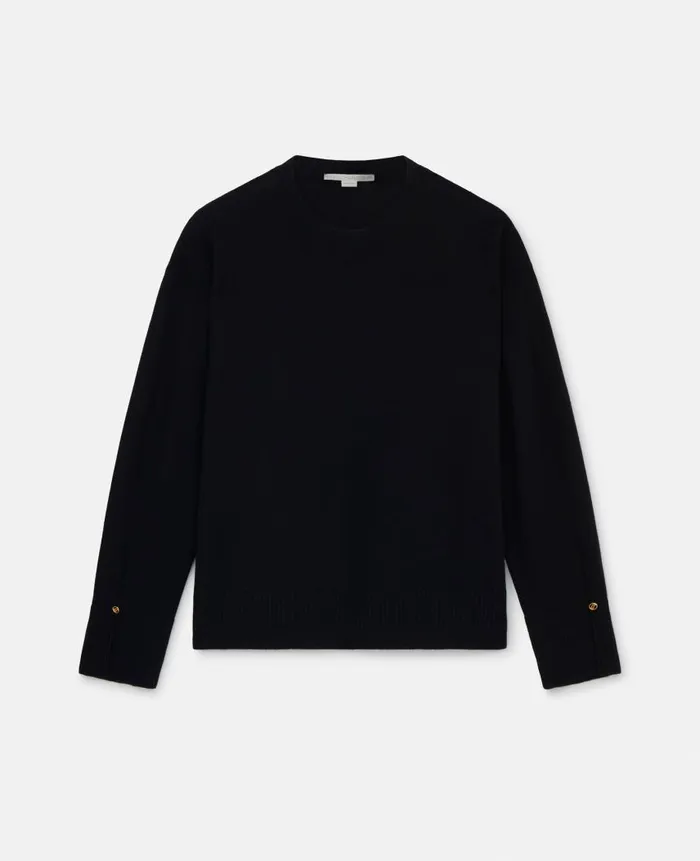 Women Knitwear Stella McCartney Stella Iconics Split Cuff Jumper Black