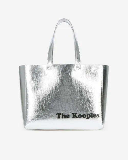 Women Large Bags The Kooples Silver LeatherEffect Tote Bag Silver