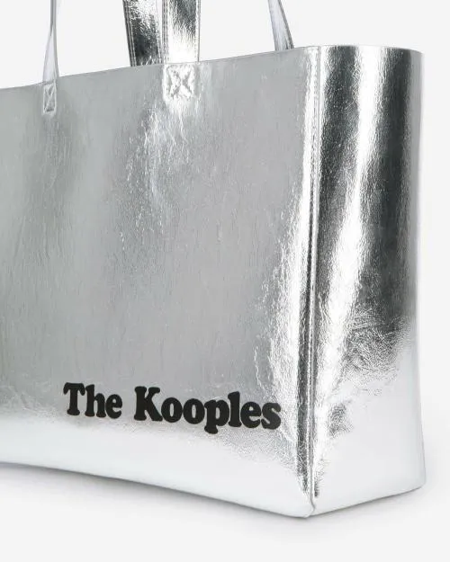 Women Large Bags The Kooples Silver LeatherEffect Tote Bag Silver