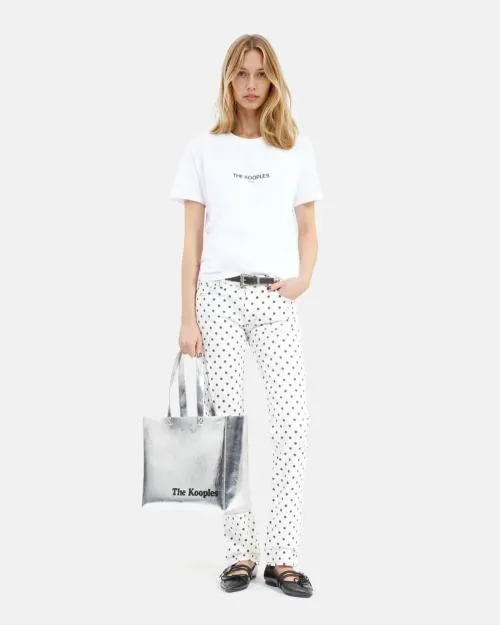Women Large Bags The Kooples Silver LeatherEffect Tote Bag Silver