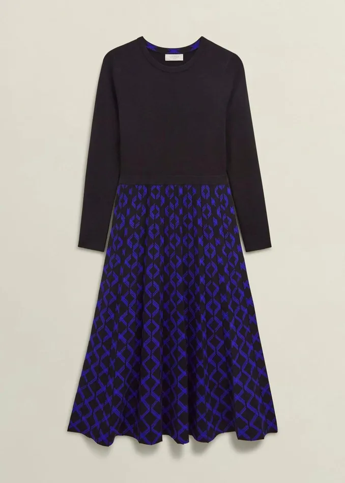 Women Larna Knitted Dress Black Blue Hobbs Dresses and Jumpsuits