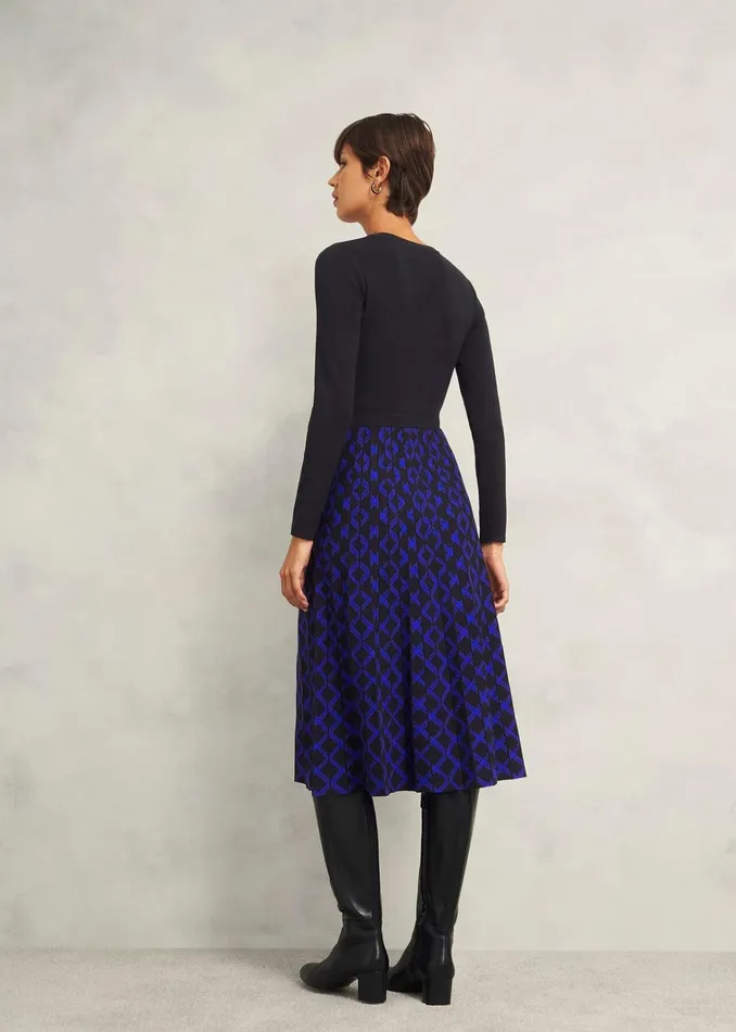 Women Larna Knitted Dress Black Blue Hobbs Dresses and Jumpsuits