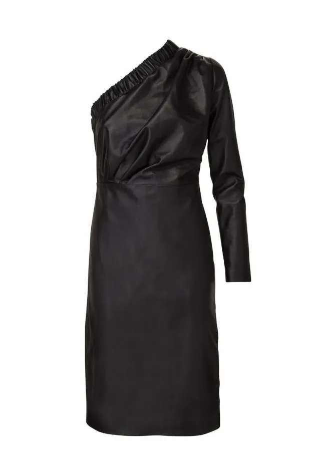 Women Leather DODO BAR OR Gorgiee Dress Black