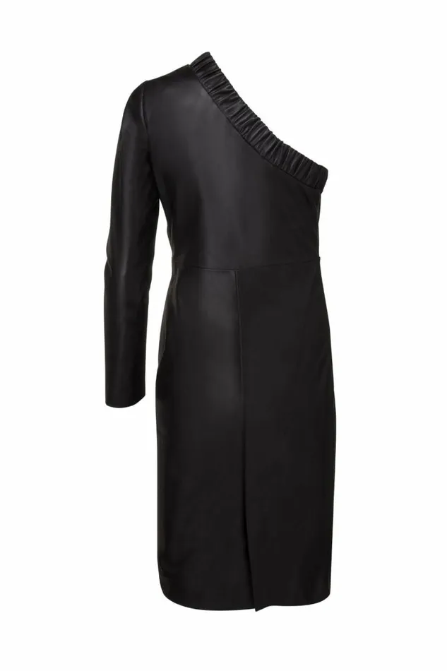 Women Leather DODO BAR OR Gorgiee Dress Black