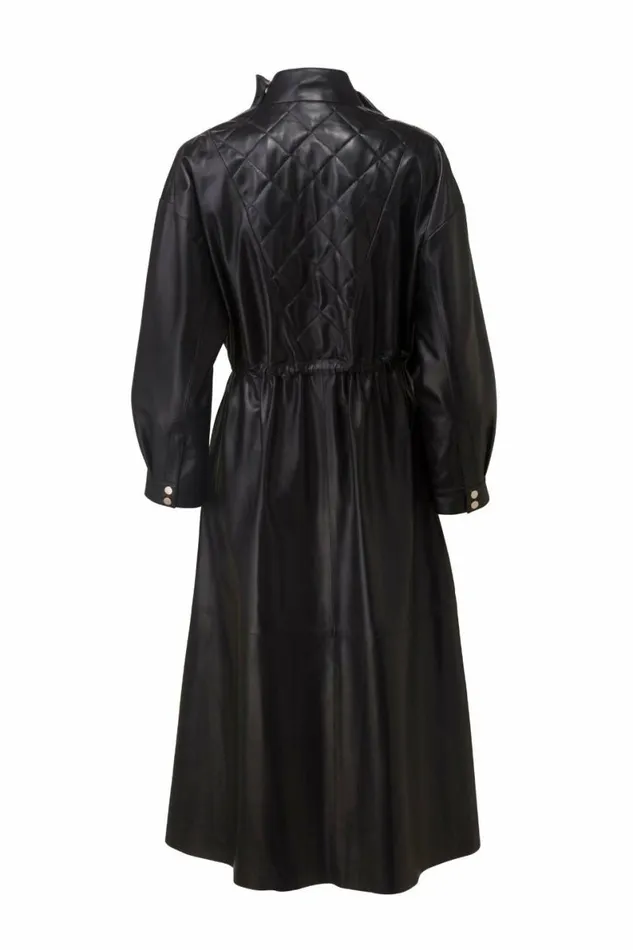 Women Leather DODO BAR OR Sitter Dress Black