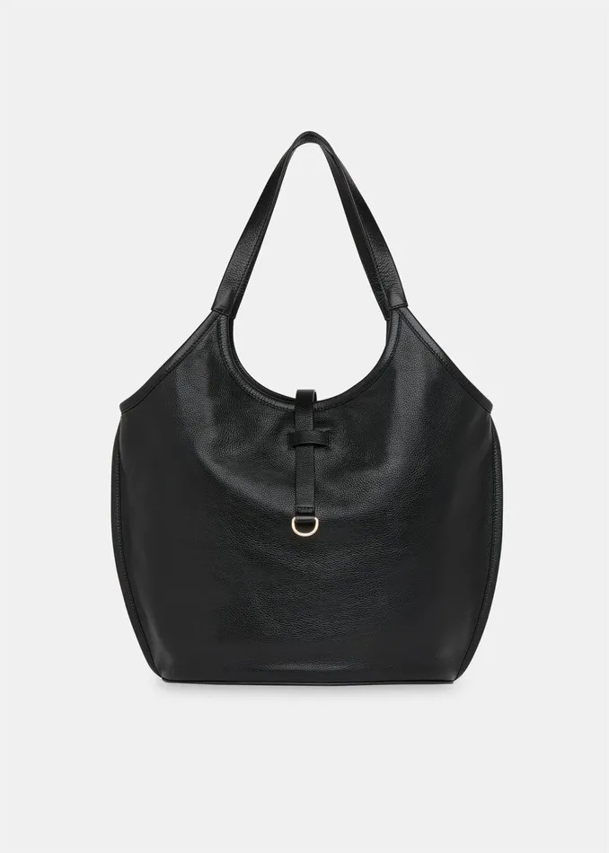 Women Leather Whistles Black Leonora Tote Bag