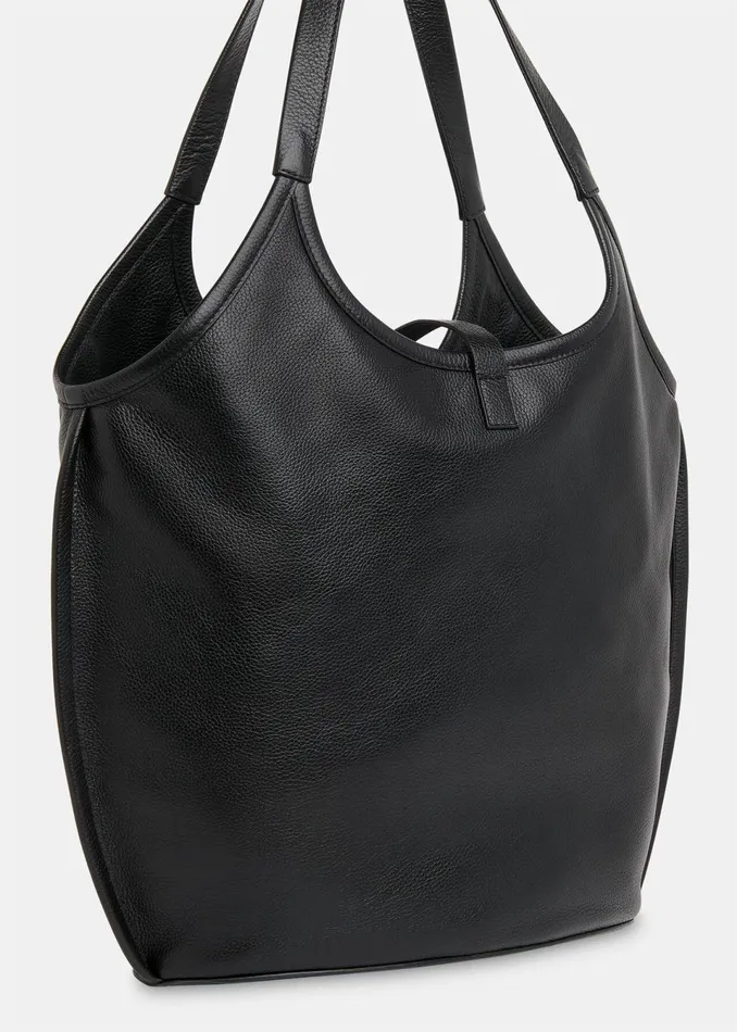 Women Leather Whistles Black Leonora Tote Bag