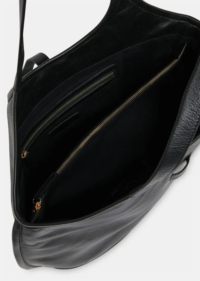 Women Leather Whistles Black Leonora Tote Bag