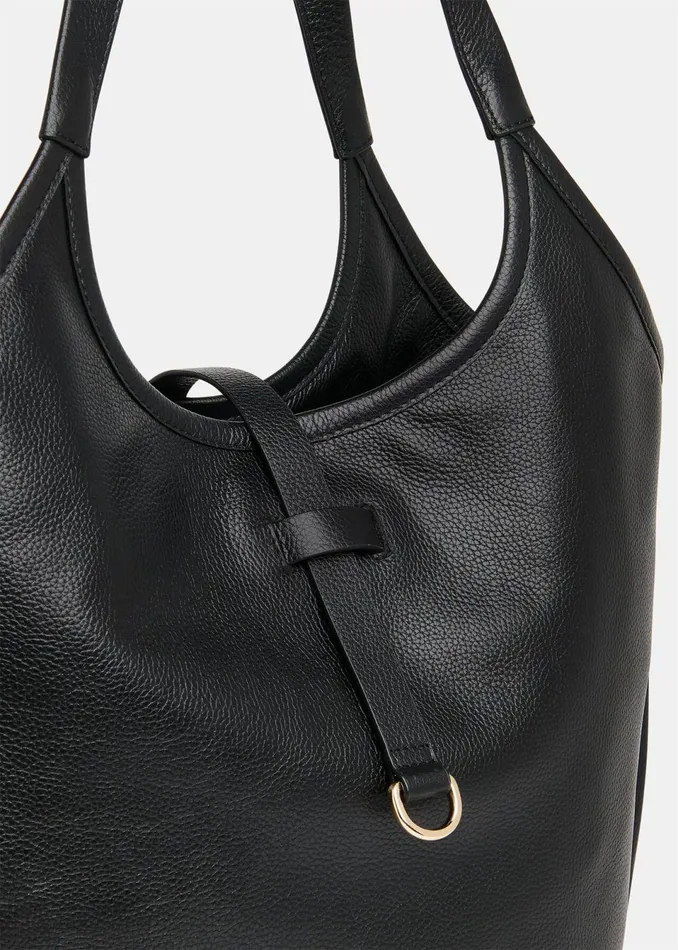 Women Leather Whistles Black Leonora Tote Bag