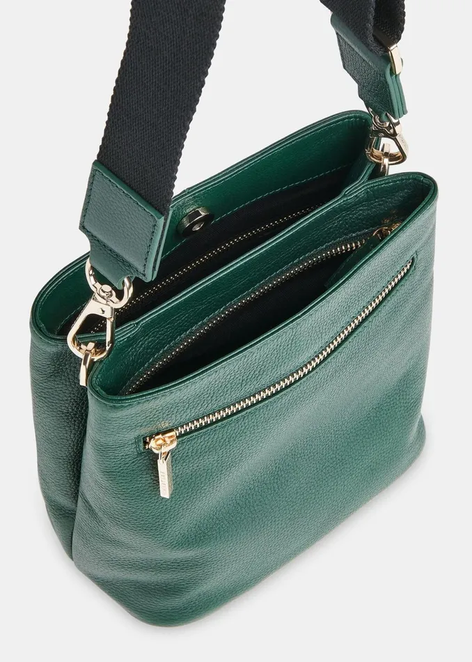 Women Leather Whistles Dark Green Dion Bucket Bag