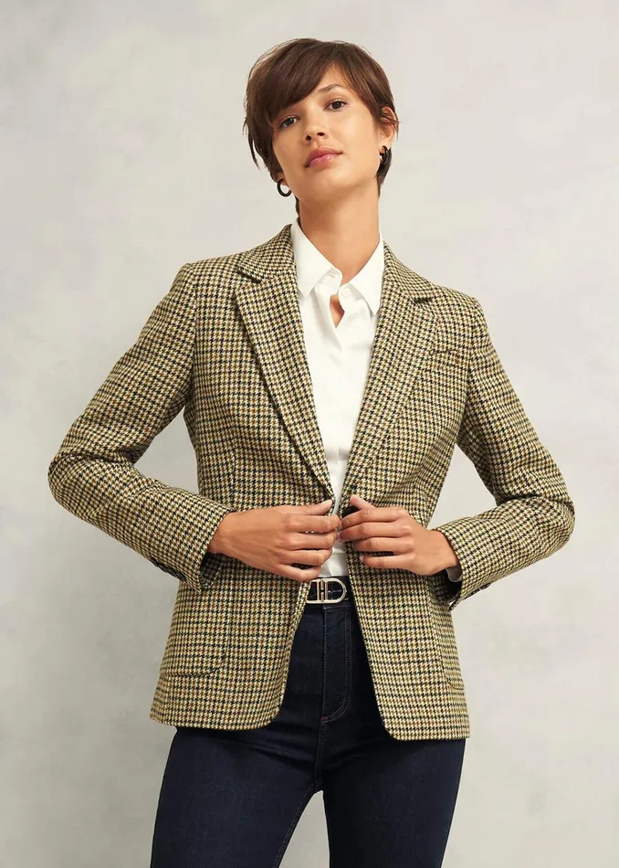 Women Lilla Wool Jacket Brown Multi Hobbs Coats and Jackets